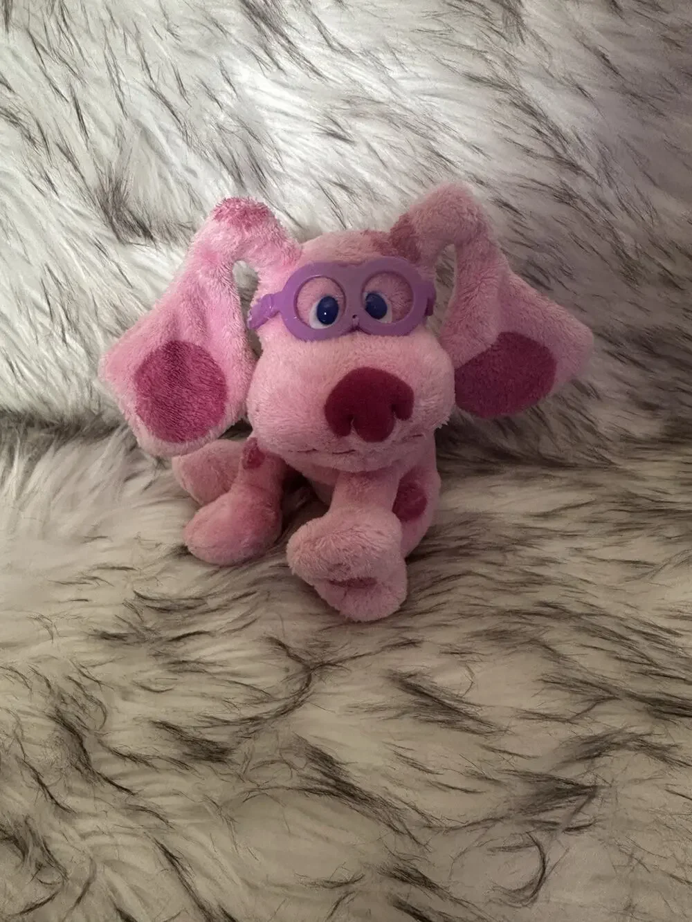 Ty Magenta Beanie Plush Blues Clues Pink Dog Glasses Stuffed Animal 2005 No Tag